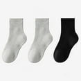 thumbnail image 1 of Wancir 3PC Unisex School Kids Boys Girls Soft Cotton Athletic Socks with Retro Stripes, 1 of 7