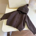thumbnail image 1 of Wancir Baby Girl Boy Button Down Hooded Cardigan Winter Warm Sweater Long Sleeve Jumpers Coats Knitted Hoodies Clothes, 1 of 3
