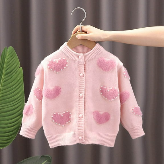 Wancir Baby Toddler Boys Girls Cardigan Sweater Long Sleeve Knit Embroidery Flowers Jacket Outwear Button Tops