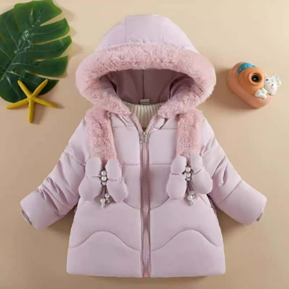 Wancir Baby girls' Winter Coats Heavyweight Mediun Length Warm Jackets Down-like Cotton Wadding Outwear 0-3Y