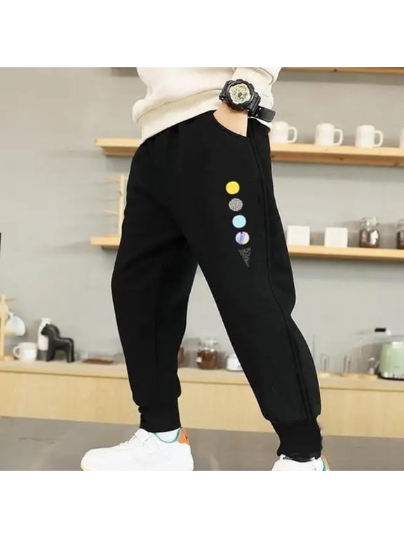Wancir Boys Fleece Sweatpants, Midweight Cotton/Poly Fleece Pants for Boys, Cuffed Sweats