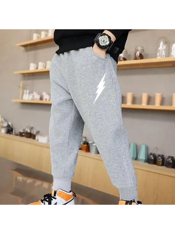 Wancir Boys Fleece Sweatpants, Midweight Cotton/Poly Fleece Pants for Boys, Cuffed Sweats