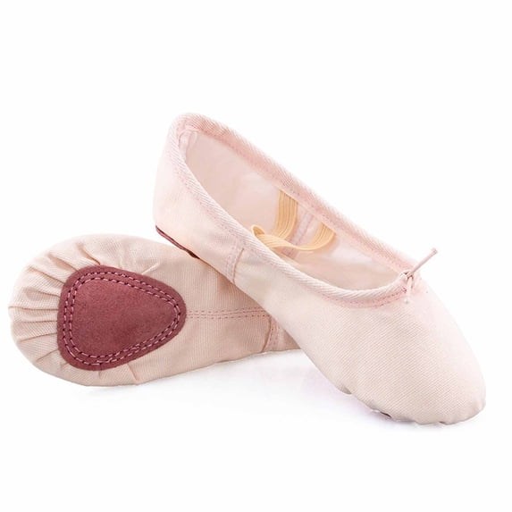 Wancir Canvas Ballet Shoes Toddler Girls Ballet Slippers No-Tie Boys Dance Shoes