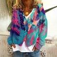 thumbnail image 1 of Wancir Cardigan Sweaters for Women Graphic Print V Neck Button Down Oversized Cardigans 2024 Loose Knit Outwear, 1 of 5
