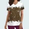 thumbnail image 1 of Wancir Christmas Scrub Tops Women Plus Size Scrub Shirt Nurse Uniforms Xmas Print Tunic Tops with Pockets, 1 of 5