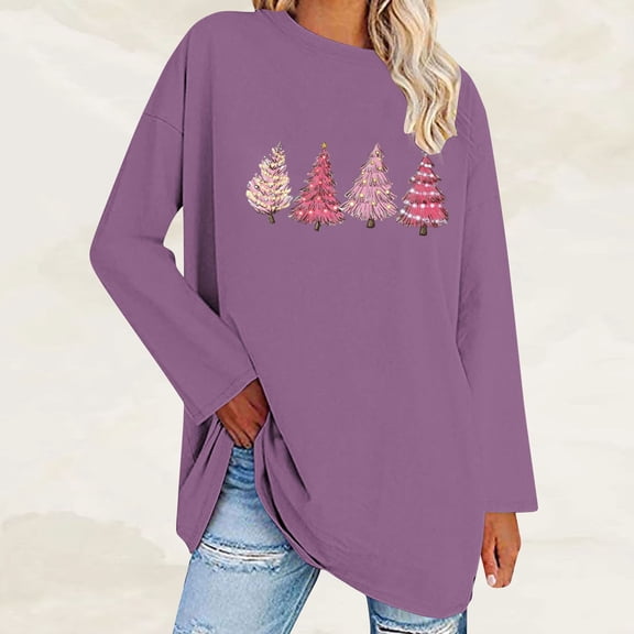 DecSea Christmas Shirt Women Merry Christmas Shirts Funny Santas Hat Crewneck Long Sleeve Xmas Holiday Tops