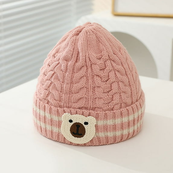Wancir Cute Bear Baby Beanie Baby Boys Hat Infant Toddler Winter Knitted Beanies for Girls