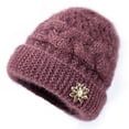 thumbnail image 1 of Wancir French Thicken Women's Flowers Knitted-Woolen-Hat Fashion Beanie-Hat Lady Crochet-Bucekt-Hat for Winter, 1 of 3