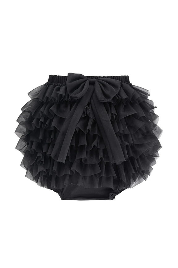 Wancir Girl Tutu Tulle Skirt Elastic High Waist Layered Mesh Tiered A-line Black White Pink Blue Skirt for Girl 0-4 Years