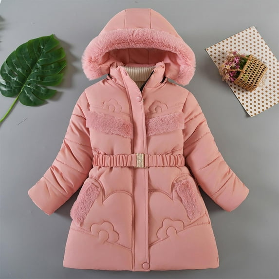 Wancir Girl Winter Dress Coats Hooded Fleece Jacket Warm Outwear Waterproof Heavy Parka