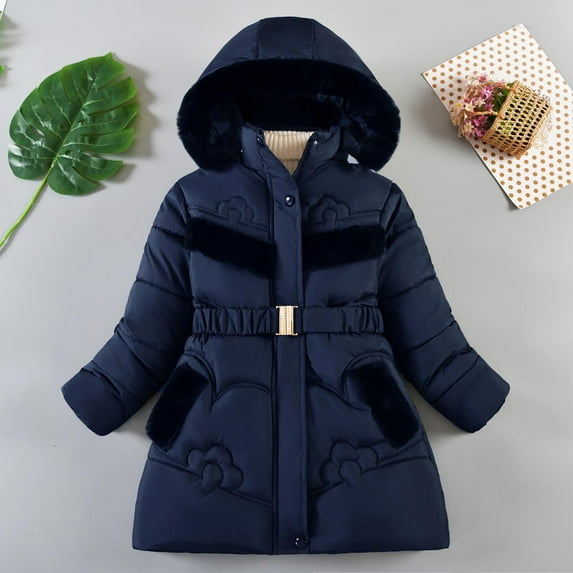 Wancir Girl Winter Dress Coats Hooded Fleece Jacket Warm Outwear Waterproof Heavy Parka