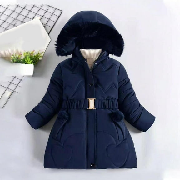 Wancir Girl's Winter Coat Jacket Hooded Kids Toddler Flower Print Parka Outwear Warm Cotton Puffer Hooded Jacket
