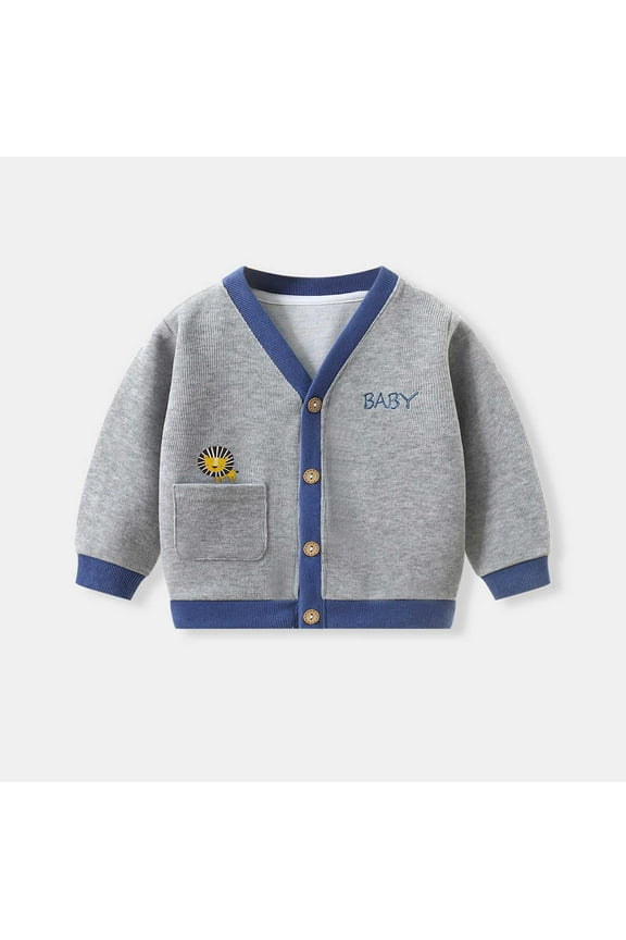 Wancir Girls Cardigan Sweater School Uniforms Button Long Sleeve Knit Tops