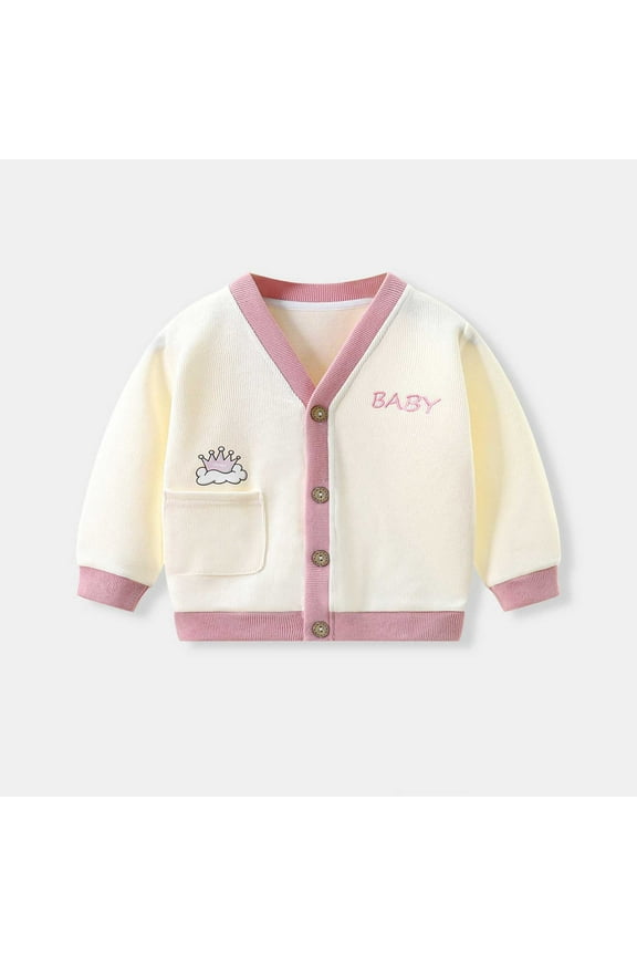 Wancir Girls Cardigan Sweater School Uniforms Button Long Sleeve Knit Tops