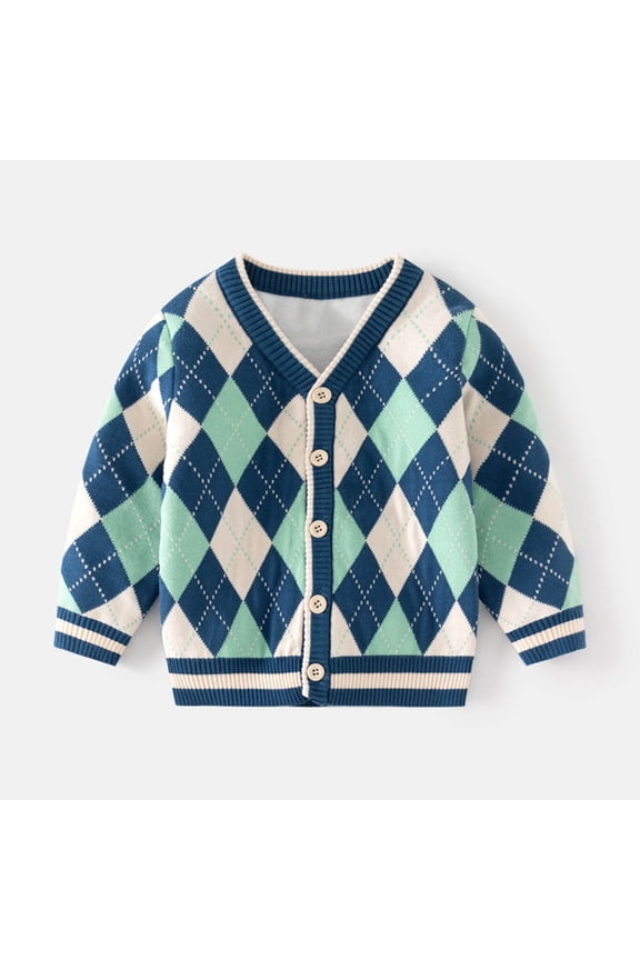 Wancir Girls Cardigan Sweater School Uniforms Button Long Sleeve Knit Tops