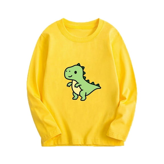 Wancir Girls Casual Long Sleeve Shirts Round Neck Tops Loose Fit Tunic Blouses