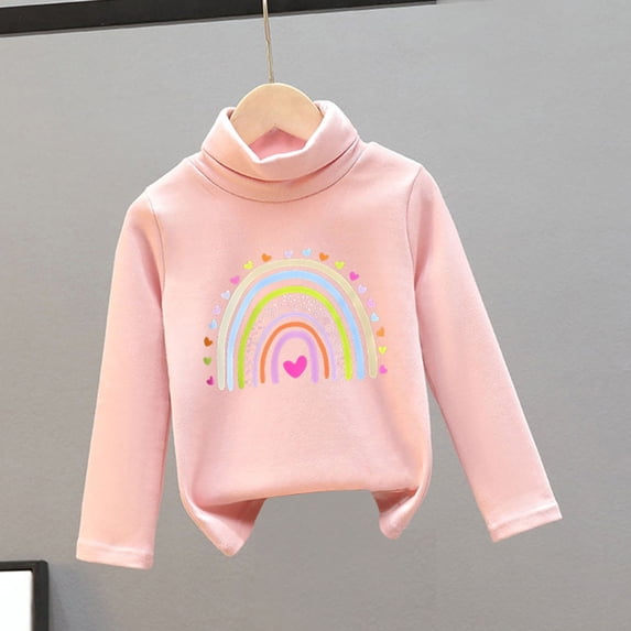 Wancir Girls Turtleneck Sweater Kids Casual Long Sleeve Knit Pullover Tops