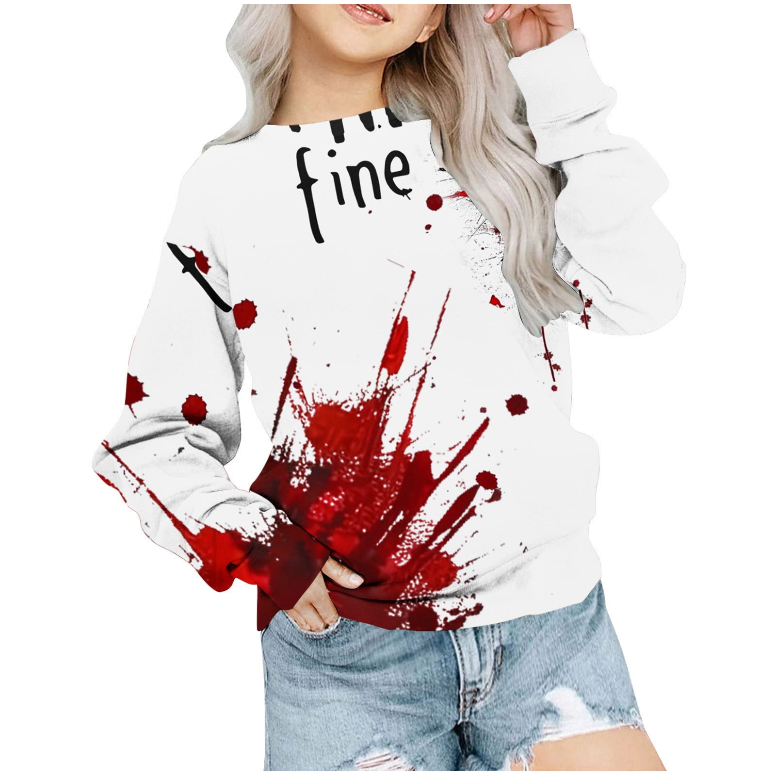 amasding Halloween Girls Trip Salem Sweatshirt Witch Graphic Long