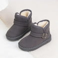 thumbnail image 1 of Wancir Kids Snow Boots Boys Girls Winter Boots Cow Suede Warm Faux Fur Lined Durable Shoes, 1 of 5