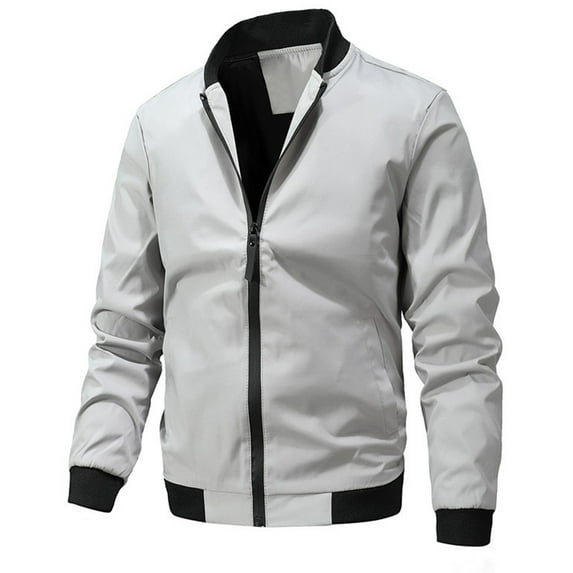 Wancir Men's Bomber Jacket Casual Windbreaker Flight Coat Zip Up Textured Jacket with Pocket