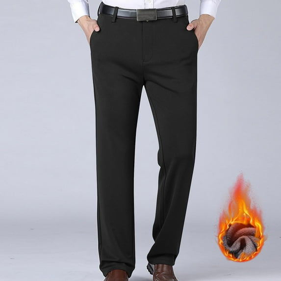 Wancir Men's Buckled Detail Zipper Fly Botton Front Business Suit Pants Work Office Trousers With Pockets