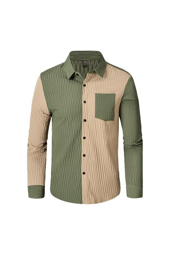 Wancir Men's Oxford Shirt Solid Casual Button Down Collar Shirts Long Sleeve Dress Shirts