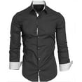 thumbnail image 1 of Wancir Men's Oxford Shirt Solid Casual Button Down Collar Shirts Long Sleeve Dress Shirts, 1 of 2