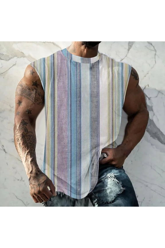 Wancir Men's Workout Swim Sleeveless Shirts Quick Dry Beach Pool Tech Running Athletic Exercise Muscle Tank Top Big and Tall