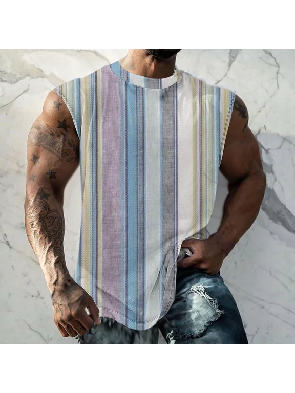 Wancir Men's Workout Swim Sleeveless Shirts Quick Dry Beach Pool Tech Running Athletic Exercise Muscle Tank Top Big and Tall