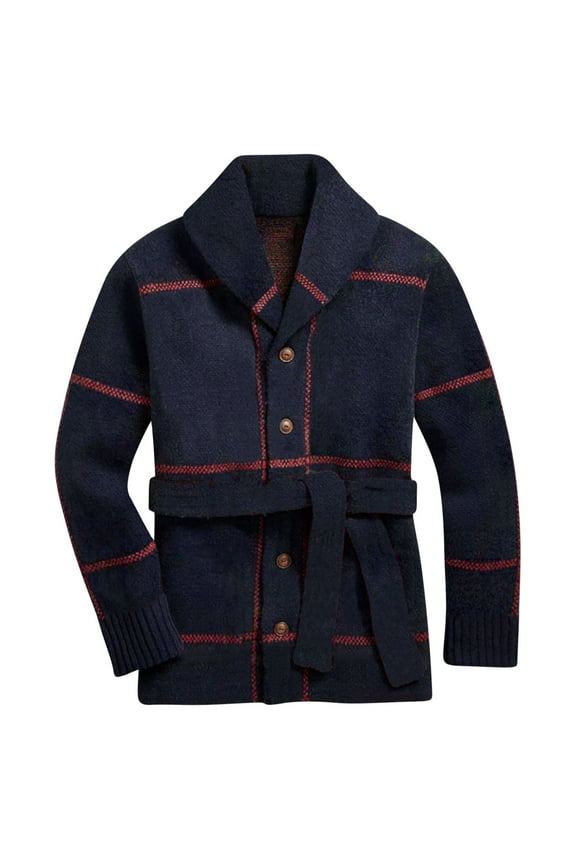 Wancir Mens Cable Knit Cardigan Sweater Shawl Collar Loose Fit Long Sleeve Casual Cardigans