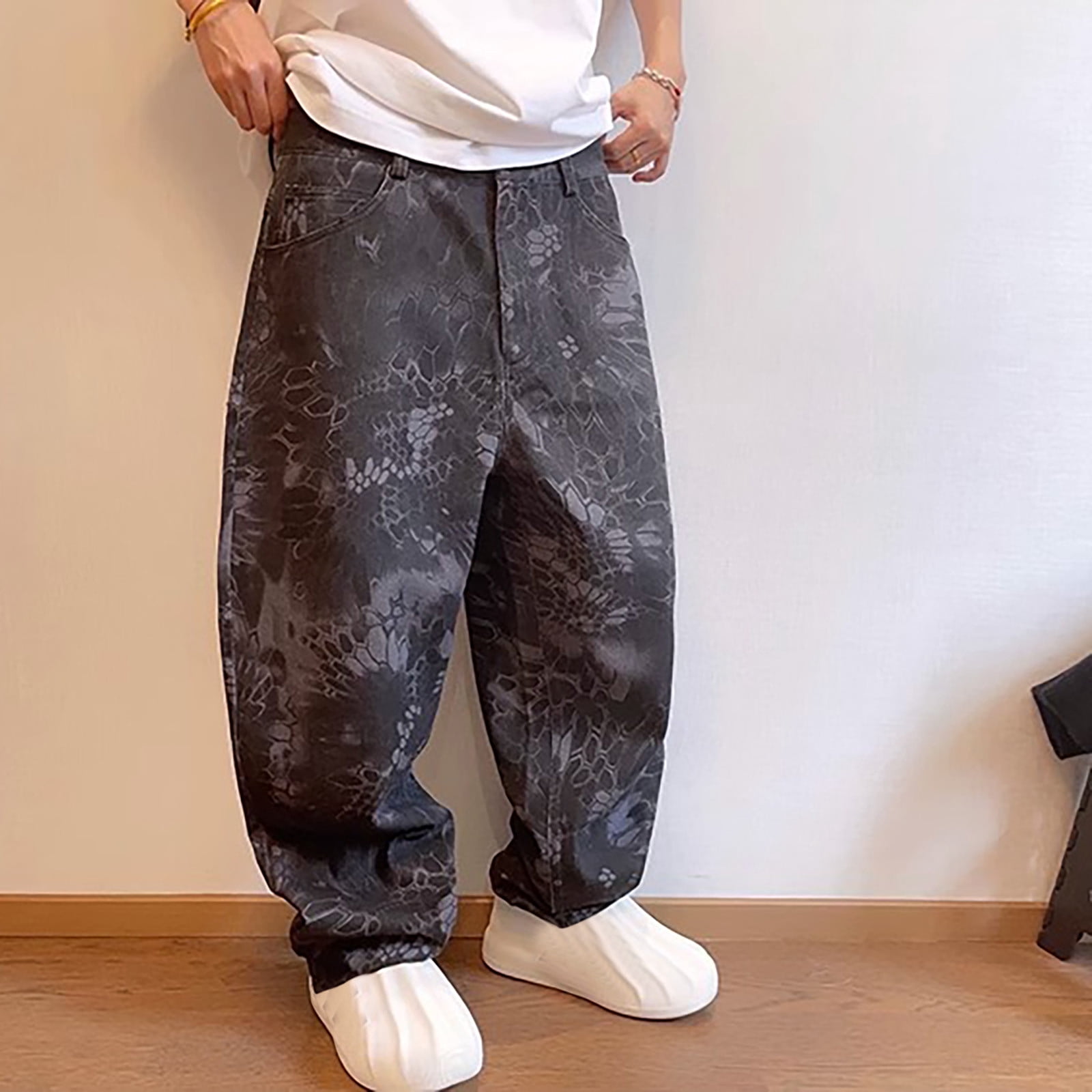 Wancir Mens Relaxed-Fit Cargo Pants Multi Pocket Military Camo Combat ...