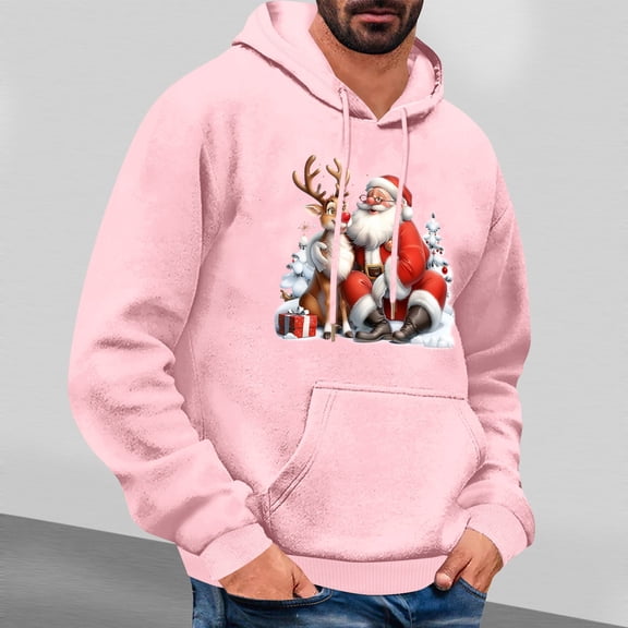 Wancir Mens Santa Claus Funny Sweatshirt Christmas Novelty Fashion Pullover Hoodies