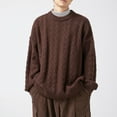 thumbnail image 1 of Wancir Mens Sweater Crewneck Cable Knit Pullover Sweater Casual Twist Textured Sweaters, 1 of 4
