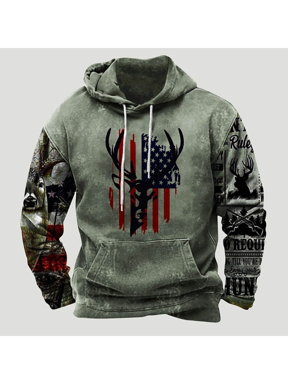 Wancir Mens Western Long Sleeve Hooded Sweatshirts Plus Size Aztec Printed Tribal Ethnic Color Block Matching Pullover