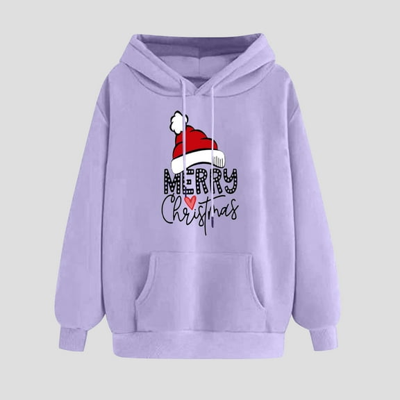 Wancir Merry Christmas Tree Striped Splicing Hoodie Shirt Blouse for Women Christmas Color Block T Shirt Top