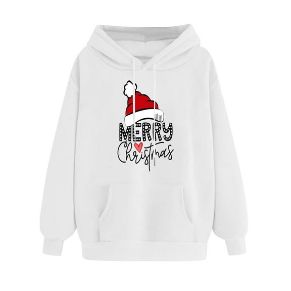 Wancir Merry Christmas Tree Striped Splicing Hoodie Shirt Blouse for Women Christmas Color Block T Shirt Top