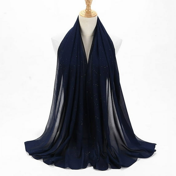 Wancir Muslim Wrinkles Pearl Chiffon Hijab Head Scarf Women Solid Bubble Wrap Shawls Long Hejab Shawls