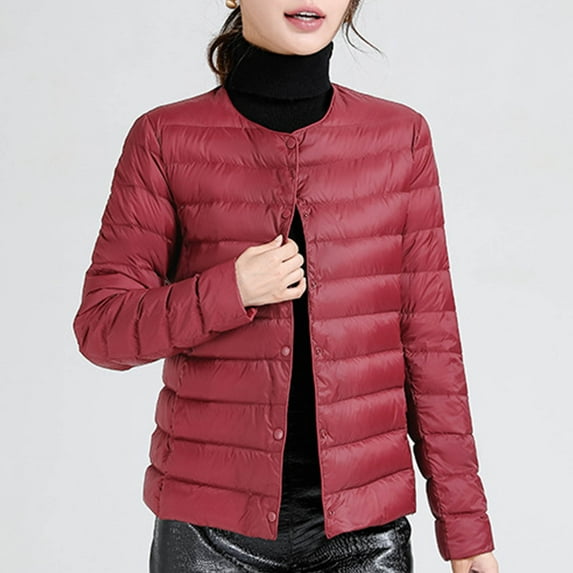 Wancir Quilted Jackets for Women Lightweight Puffer Jacket Long Sleeve Button Down Winter Coat Warm Outwear Pockets