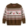 thumbnail image 1 of Wancir Toddler Boy Girl Sweatshirt Christmas Kids Knit Sweatshirt Pullover Sweater elk Tops Warm Deer Tees, 1 of 9