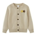 thumbnail image 1 of Wancir Toddler Girls Sweater Kids Casual Flower Prints Button Up V Neck Knitted Cardigan Jacket Long Sleeve Winter, 1 of 8