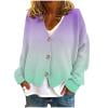 Wancir Women's Cable Knit Long Sleeve Open Front Cardigan Sheep V-Neck Button Down Embroidery Wool Blend Sweater Coat Outwear