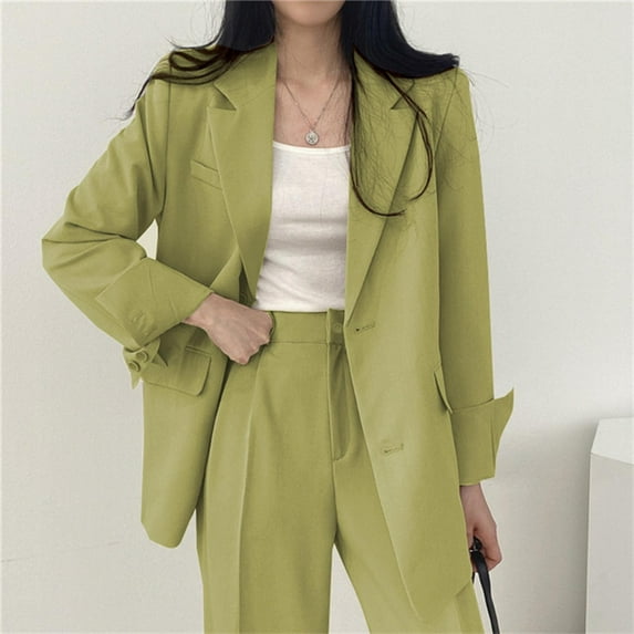 Wancir Women's Casual Business Open Front Long Sleeve Notch Lapel Office Blazer Jacket