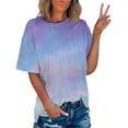 thumbnail image 1 of Wancir Women's Casual Crewneck Short Sleeve Tie Dye Oversized T Shirt Graphic Tee Top, 1 of 7