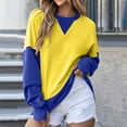 thumbnail image 1 of Wancir Women's Color Block Long Sleeve Tunics Tops Casual Round Neck Loose Shirts Blouses, 1 of 8