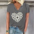 thumbnail image 1 of Wancir Women's Floral T-Shirts V-Neck Dandelion Sun Flower Graphic Casual Tee Boho Tops Cute Wildflowers Shirts, 1 of 4