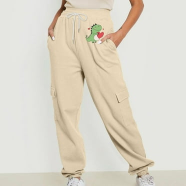 Wancir Women's Graphic Print Sweatpants Drawstring High Waisted Long Pants with Pockets