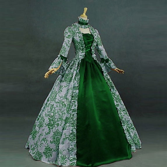 Wancir Women's High Low Victorian Dress Puff Sleeve Off Shoulder Ruffle Medieval Costume for Women Renaissance Dress