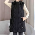 thumbnail image 1 of Wancir Women's Long Puffer Vest Cotton Sleeveless Puffy Jacket with Removable Hood, 1 of 7