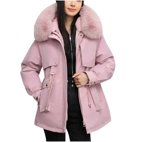 Wancir Women's Long Winter Puffer Coat Waterproof Warm Long Pocket Belt Zipper Coat Warm Long Puffer Jacket Fall Jackets