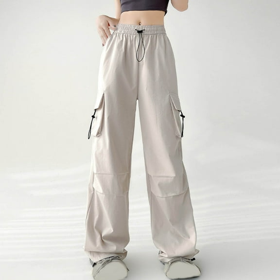 Wancir Women's Mid-waist Pocket Overalls Casual Pants In Spring And Summer